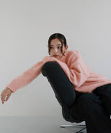 ヘンリーネックシャギーニット