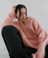 ヘンリーネックシャギーニット