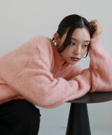 ヘンリーネックシャギーニット