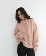 ヘンリーネックシャギーニット