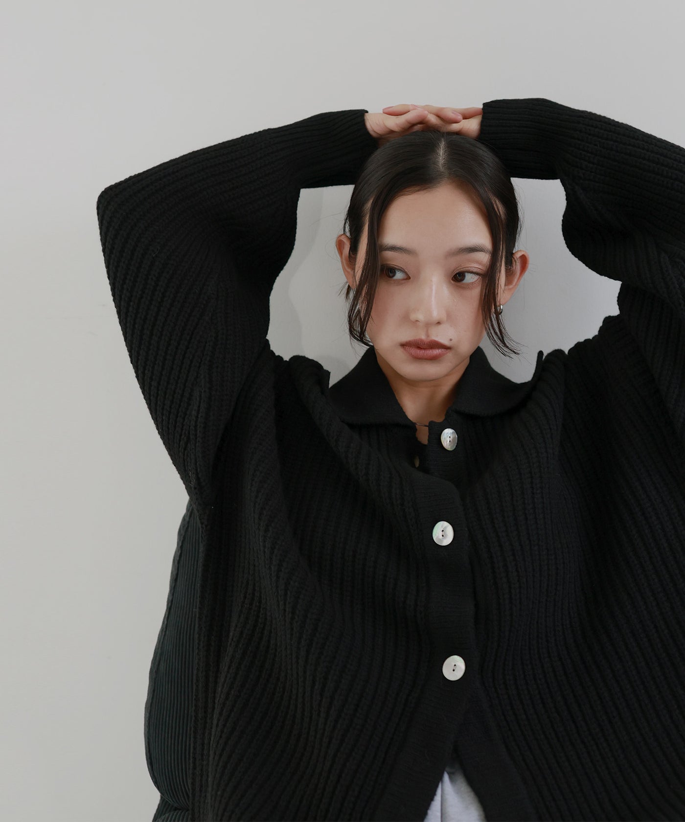 襟付きポロニットカーディガン – hellam