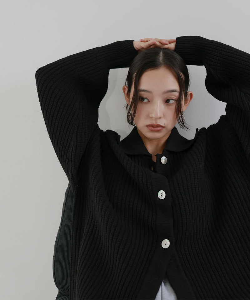 襟付きポロニットカーディガン – hellam