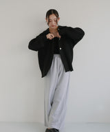 襟付きポロニットカーディガン