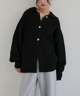 襟付きポロニットカーディガン