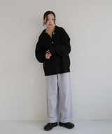 襟付きポロニットカーディガン