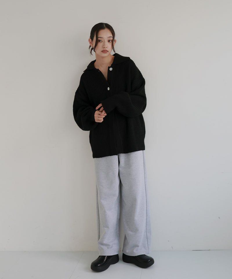 襟付きポロニットカーディガン – hellam