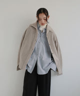 襟付きポロニットカーディガン