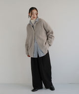 襟付きポロニットカーディガン