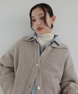 襟付きポロニットカーディガン