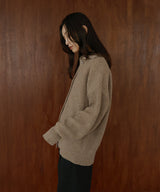 襟付きポロニットカーディガン