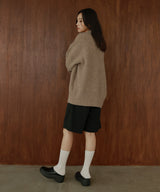 襟付きポロニットカーディガン