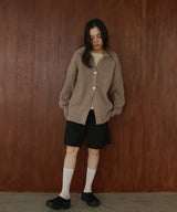 襟付きポロニットカーディガン