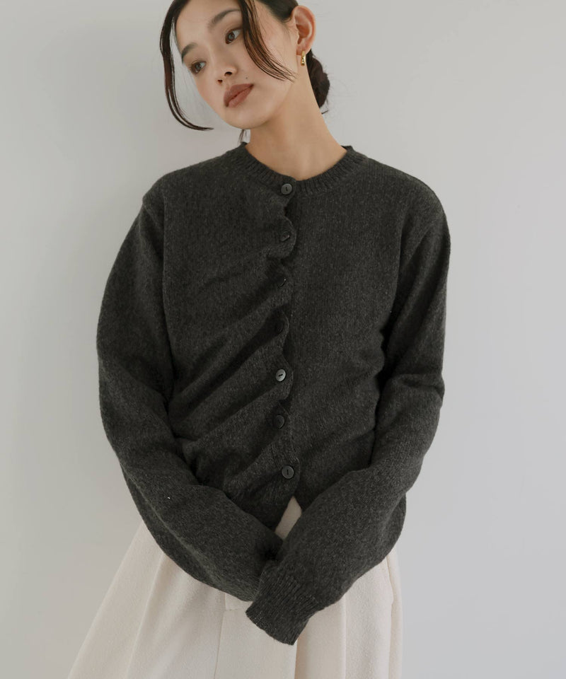 フロントギャザーニットカーディガン