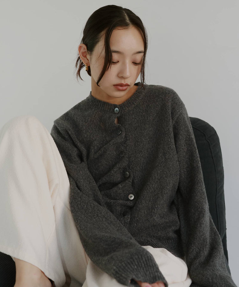 フロントギャザーニットカーディガン