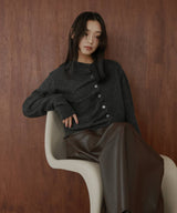 フロントギャザーニットカーディガン