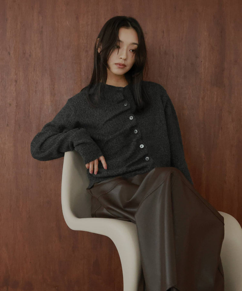 フロントギャザーニットカーディガン