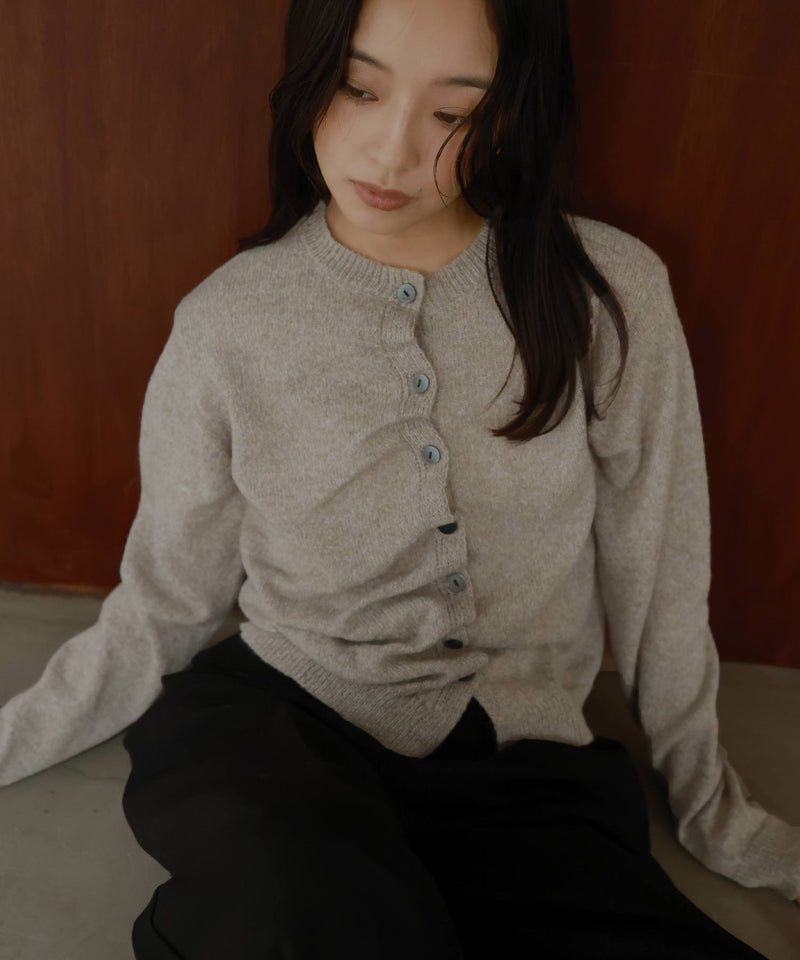 フロントギャザーニットカーディガン