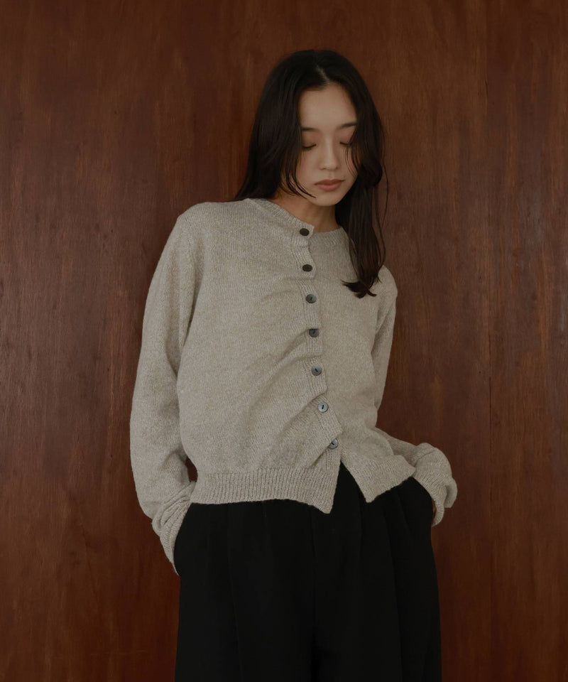 フロントギャザーニットカーディガン