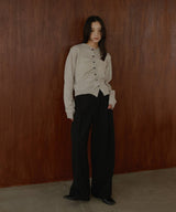 フロントギャザーニットカーディガン