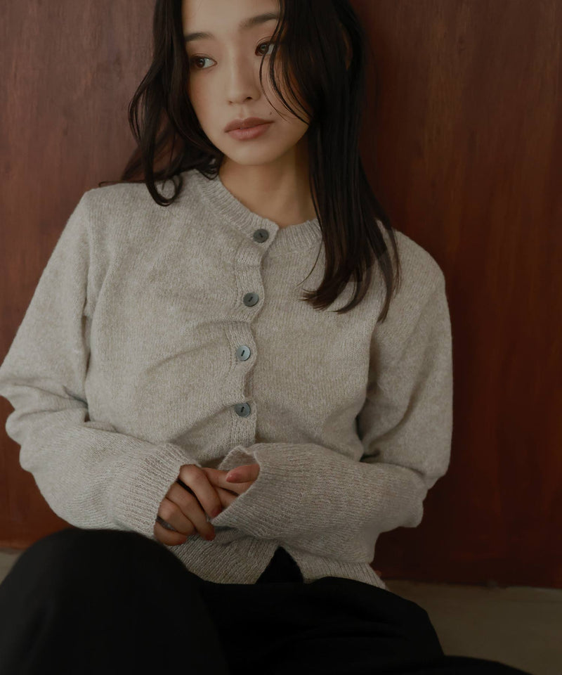 フロントギャザーニットカーディガン