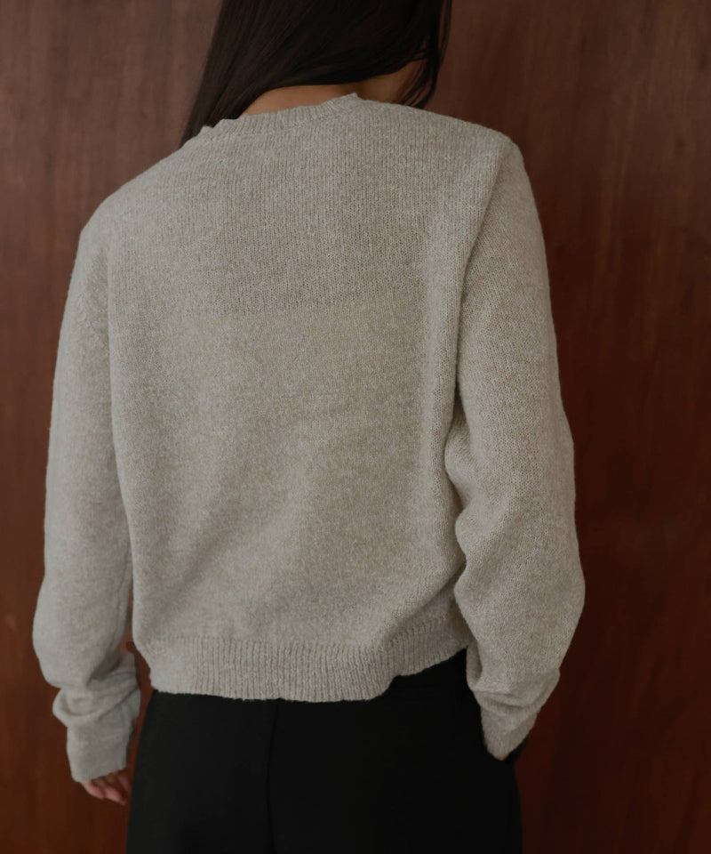 フロントギャザーニットカーディガン