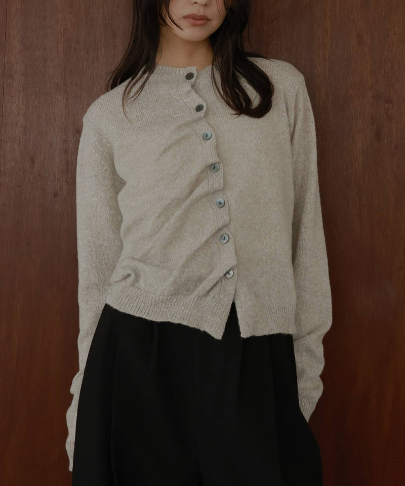 フロントギャザーニットカーディガン