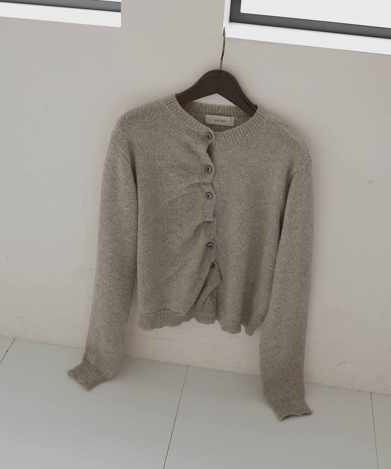 フロントギャザーニットカーディガン