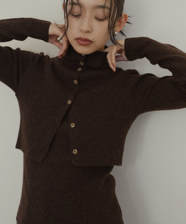 【12月上旬入荷】レイヤード風デザインニットプルオーバー