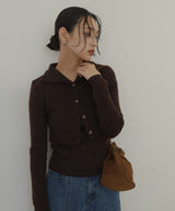 【12月上旬入荷】レイヤード風デザインニットプルオーバー