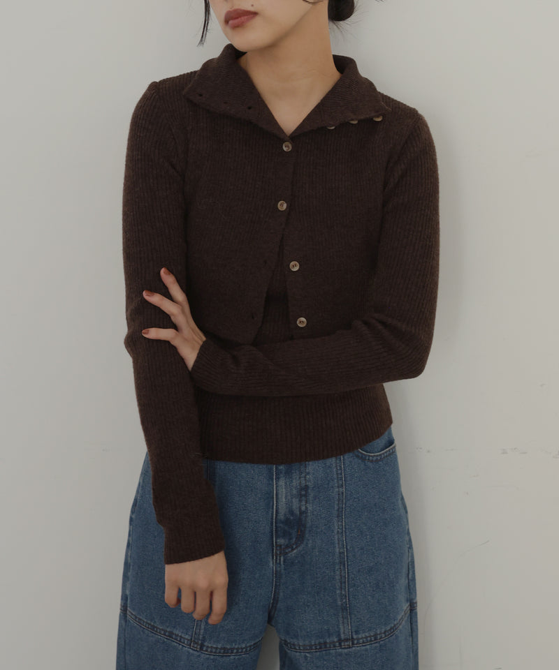 【12月上旬入荷】レイヤード風デザインニットプルオーバー