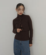 【12月上旬入荷】レイヤード風デザインニットプルオーバー