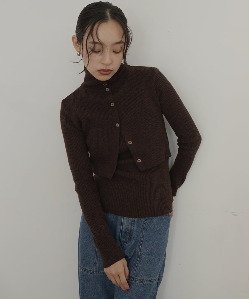 【12月上旬入荷】レイヤード風デザインニットプルオーバー