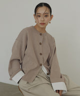 シャツ切り替えカーディガン