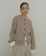 シャツ切り替えカーディガン