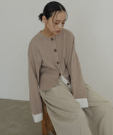 シャツ切り替えカーディガン