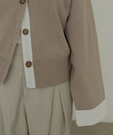 シャツ切り替えカーディガン