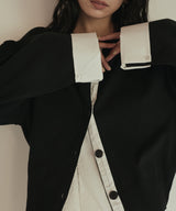 シャツ切り替えカーディガン