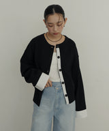 シャツ切り替えカーディガン