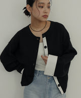 シャツ切り替えカーディガン