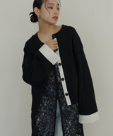 シャツ切り替えカーディガン