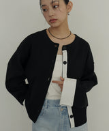 シャツ切り替えカーディガン