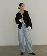 シャツ切り替えカーディガン