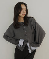 シャツ切り替えカーディガン