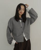 シャツ切り替えカーディガン