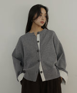 シャツ切り替えカーディガン