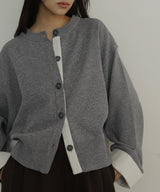 シャツ切り替えカーディガン