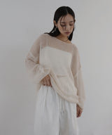 透かし編みルーズニット