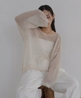 透かし編みルーズニット