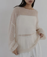 透かし編みルーズニット