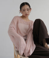 透かし編みルーズニット